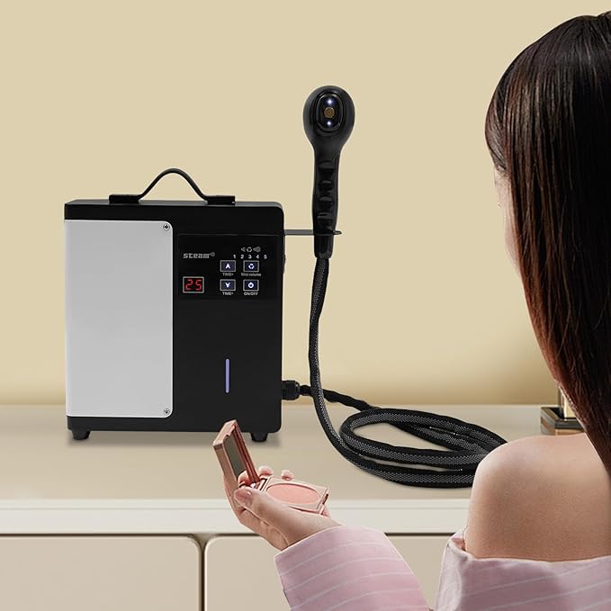 Nano Hair Steamer 1250W Professional Hair Steamer for Deep Conditioning 5-Level Mist Adjustment Nano Spray Hair Care Machine for Salon &amp Home Use