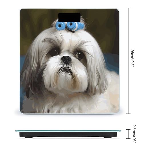Shih Tzu Dog Weight Scale Large Bathroom Scales Digital Weight with Bright LED Display Non Slip Automatic Weighing Scale Fashion Weighing Machine for Body