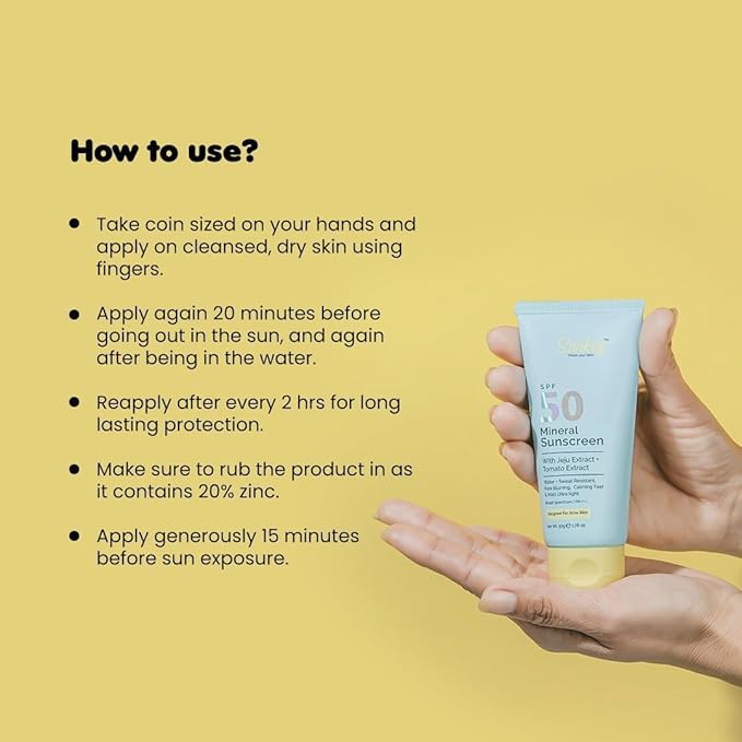 Mineral Sunscreen SPF 50 PA++++ With Jeju And Tomato Extract | Non-nano | Lightweight | No White Cast | Water &amp Sweat Resistant