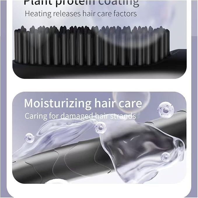 Cordless Hair Straightener Portable Straightener Brush Anti-Scald Negative Ions Hair Straightener Rechargeable for Hair Styling(Pink)