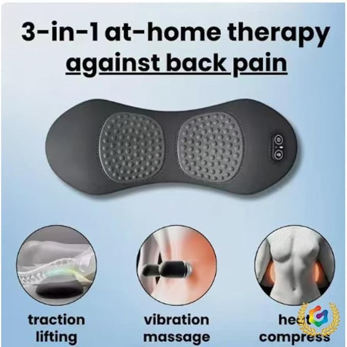 Back Massager New 3-in-1 Back Massagerwith Electric Traction Lifting &amp Heat Compress All-Round Support Relieve Neck/Shoulder Discomfort