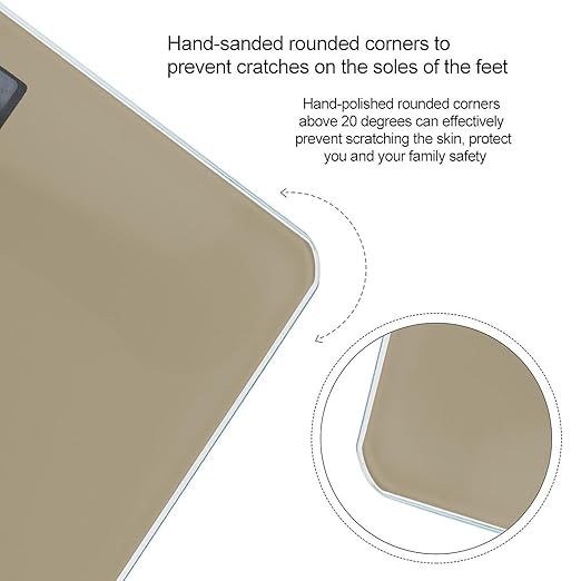 Digital Bathroom Weighing Scale Energy Saving Scale Smart Scale for Body Weight Light Brown