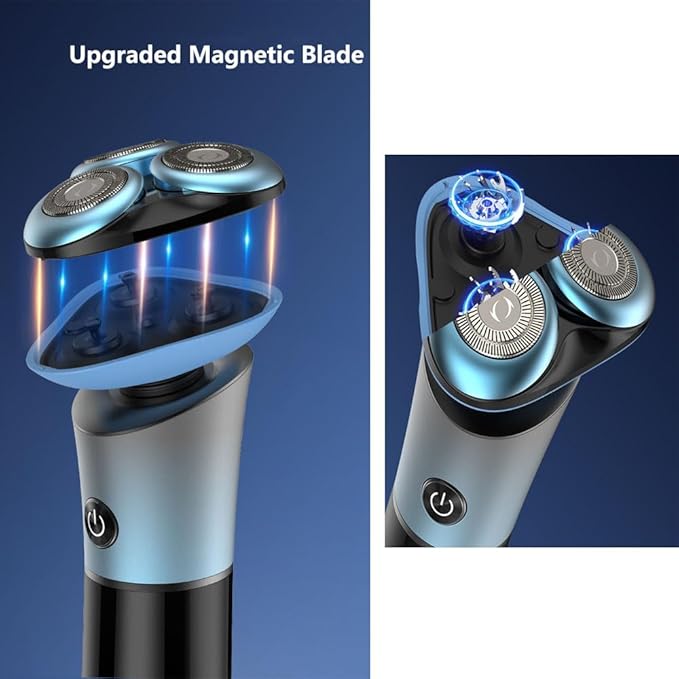 Electric Razor for Men 4D Rotary Shaver Wet/Dry Cordless Rechargeable Waterproof