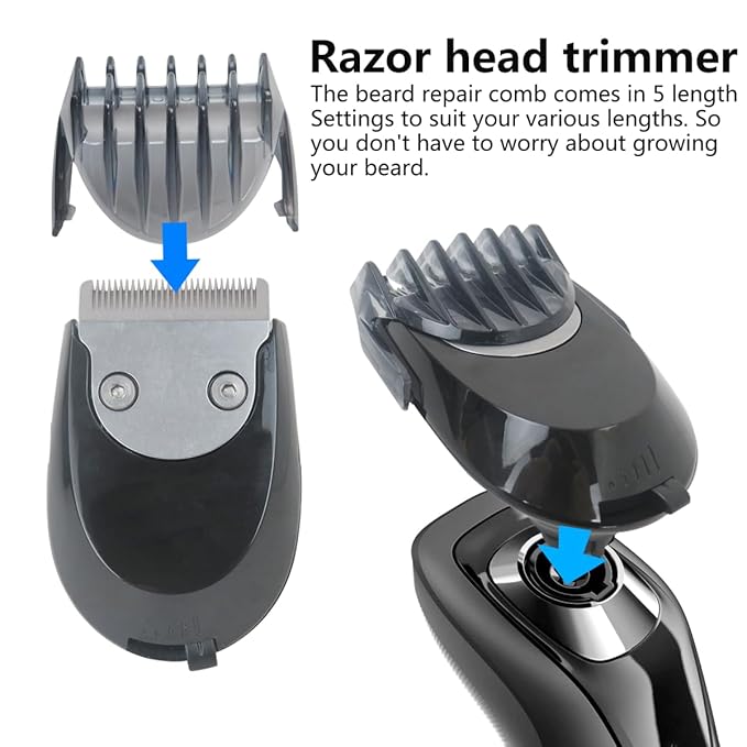 New Black RQ11 Shaver Trimmer Head Blade Cutter+Comb Cover for P-hilips No relco SensoTouch 2D SensoTouch 3D and arcitec razors