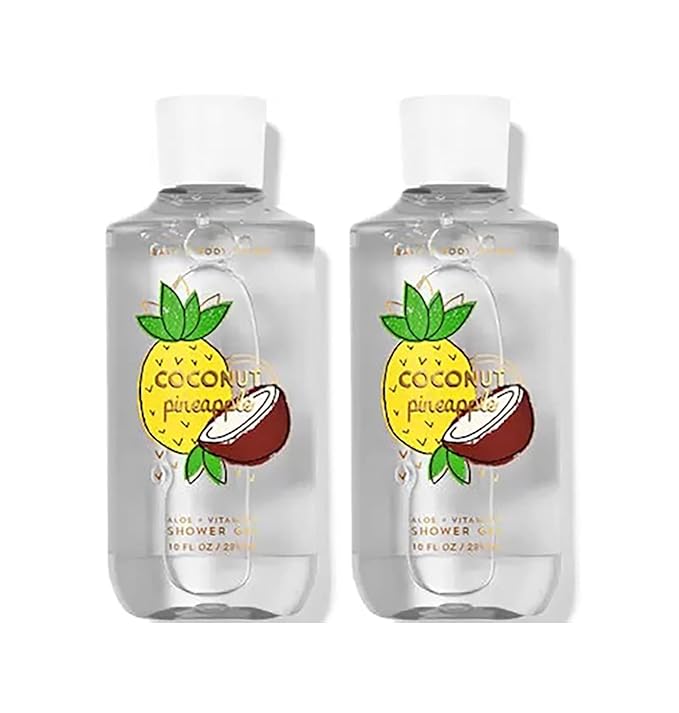 Bath &amp Body Works Coconut Pineapple Shower Gel Gift Sets 10 Oz 2 Pack (Coconut Pineapple)