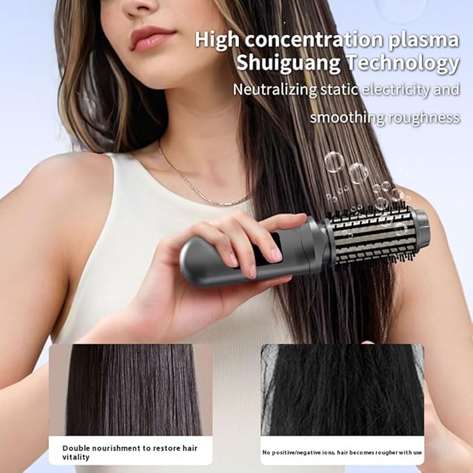 Cordless Curling Iron BrushUSB Rechargeable Portable Travel Mini Hair Curler3 Temperatures | Fast Heating2600mAh Wand with Negative Ion for CurlTouch-UpDe-Frizz &amp Styling (White)