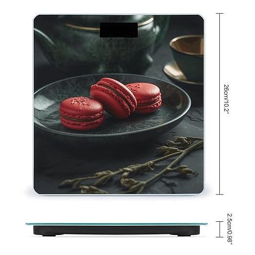 Macaroons on The Plate Scale for Body Weight Digital Bathroom Scale Accurate Smart Weight Scales with Large Display Weighing Machine High Precision Scales