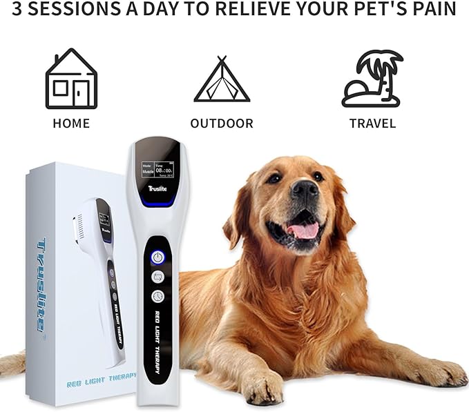 Pet Red Light Therapy Device for Dogs &amp Cats Deep Penetrating Dual-Wavelength LED 16 Red Chips and 16 Infrared Chips for Pain Relief Healing Arthritis – Handheld Vet-Grade Home Use