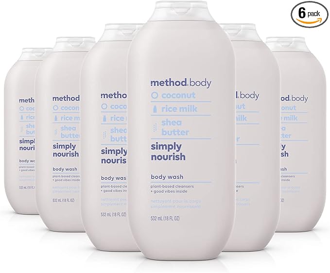 Method Body Wash Simply Nourish Paraben and Phthalate Free 18 oz (Pack of 6)