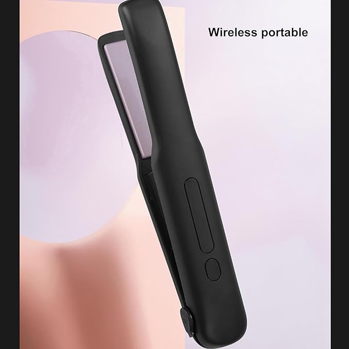 Cordless Hair Straightener and Curler 2 in 1 Portable Flat Irons&amp Curling Iron Fast Heating &amp Aluminum Plate Straightener with 4 Adjustable TempTravel Size Preferred Gifts