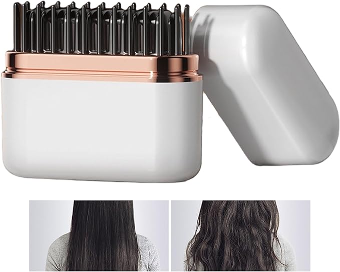 Hair Straightener Comb – Long Lasting Battery – Mini Straightener Brush for Cordless Hair – for Women and Ladies and Girls and Girlfriend and Mother for School and Party and the