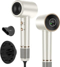 Hair Dryer PARWIN PRO BEAUTY Fast Drying Blow Dryer with Diffuser 110000 RPM High Speed Hair Dryer with Display 200 Million Negative Ions for Frizz Smoothing 2 Speeds &amp 3 Temps Champagne Sil