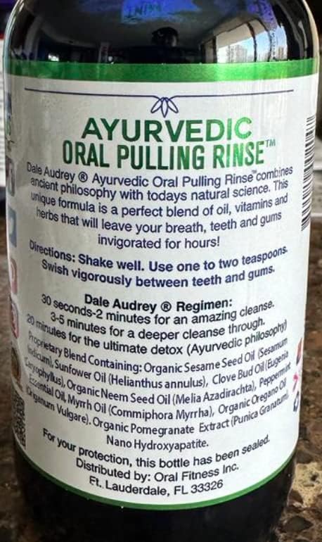 Ayurvedic Organic Mint Sesame Oil Pulling &amp Remineralizing Tooth Powder | Mint Flavored Organic Oral Rinse Mouthwash | Tooth Powder for Instant Teeth Whitening Free Bundle Pack-8 FL Oz (Bottle)