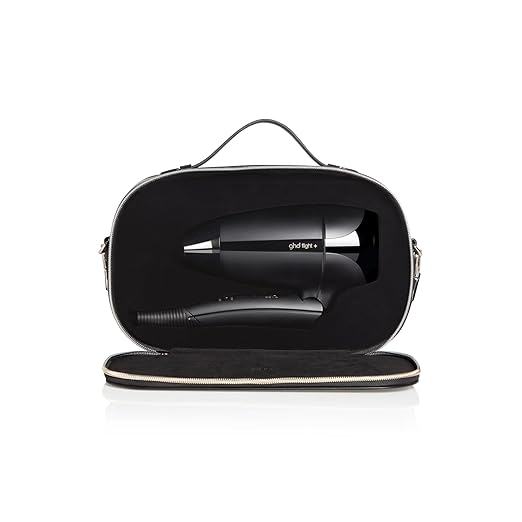 ghd Flight+ Travel Hair Dryer ― 1300w Professional Portable Hair Volumizer Suitcase Friendly Lightweight Powerful and Compact Blow Dryer with Luxurious Travel Case ― Black