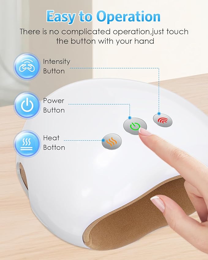 AMIR Electric Hand Massager Cordless Hand Massager with Heat and Compression 3 Compression &amp Heating Rechargeable Hand Massager for Arthritis Carpal Tunnel Relief at Home Gifts for Women Men