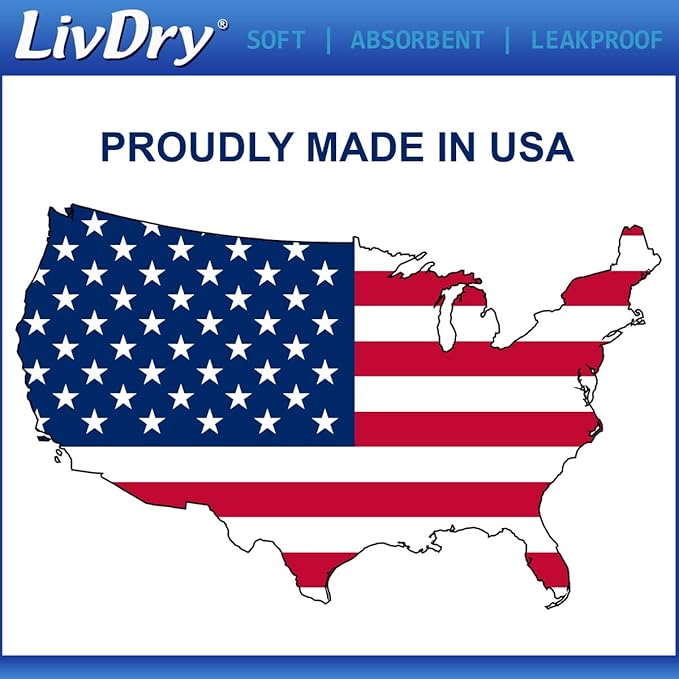 LivDry 2XL Overnight Adult Diapers for Women and Men XXL Incontinence Underwear 60”-80 Waist Disposable Pull-On Briefs XX-Large 48 Pack