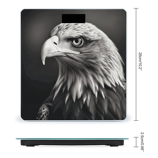 Eagle Black and White Scale for Body Weight High Precision Digital Weight Scales with LCD Display Anti-Slip Sturdy Slim Tempered Glass Bathroom Scale for Home Use