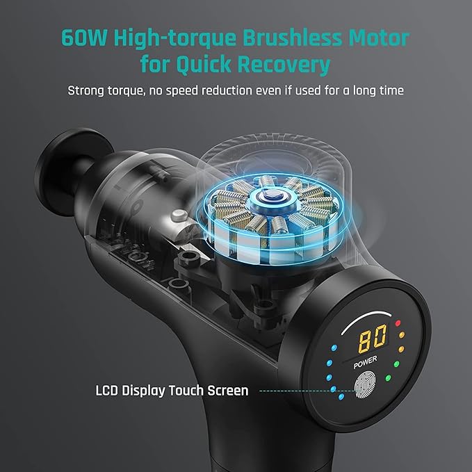Mebak 3 Massage Gun Massage Gun Deep Tissue for Athletes Professional Muscle Percussion Massager Massager for Shoulder Leg Back Body Pain Relief Quiet Portable Sport Tool Gifts for Him