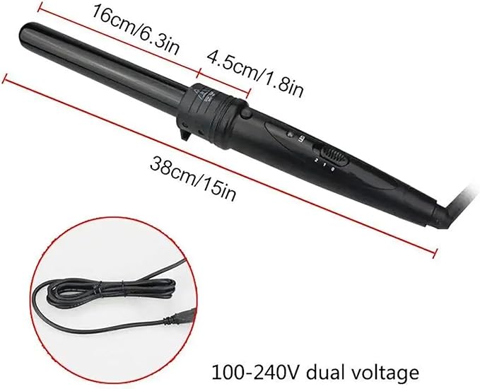 GeRRiT 3-in-1 Hair Curling Iron 3 Interchangeable Barrels and LED Display Adjustable Temp 325°F-430°F Instant Heat Hair Styling Tools for All Hair Types Black