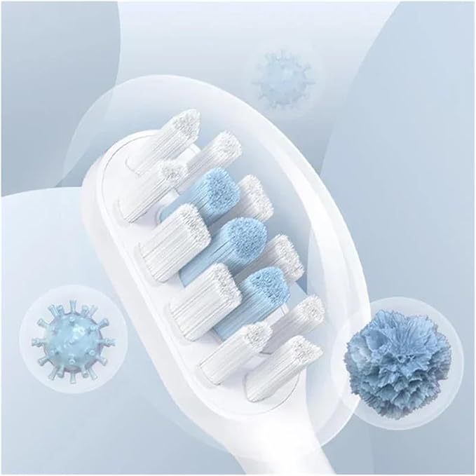 Compatible for Xiaomi Mijia T301 T302 Sonic Smart Electric Toothbrush Head Brush Spare Pack Replacement Parts(6 pcs White)