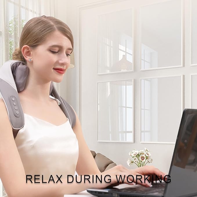 Mini 6D Neck Massager Back Neck Massager with Heat Electric Massager for Back &amp Shoulder Massage Pillow for Neck Back Shoulder Leg Deep Massage at Home for Muscle Relaxation