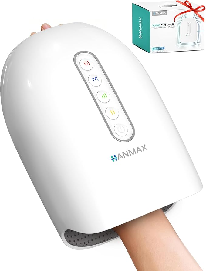 HANMAX Cordless Hand Massager with Heat and Compression – for Arthritis &amp Carpal Tunnel Mothers Day Gifts for Women/Men FSA-HSA Eligible
