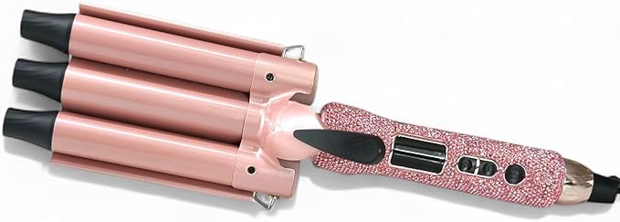 Glitz &amp Glam Bling Triple Barrel Hair Waver Rose Gold