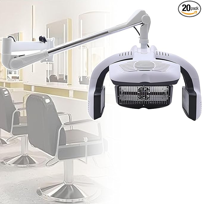 Salon Hair Color Processor Wall Mount/Floor-StandingSalon Hair Color Processor Wall Mountwith LCD Displaywith 5 Heating Discs360° Swivel Adjustable Armfor Drying Dyeing Perming Hanging
