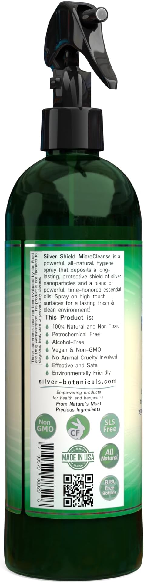 Silver Shield Sanitizer All Natural Colloidal Silver MicroCleanser 12 oz.