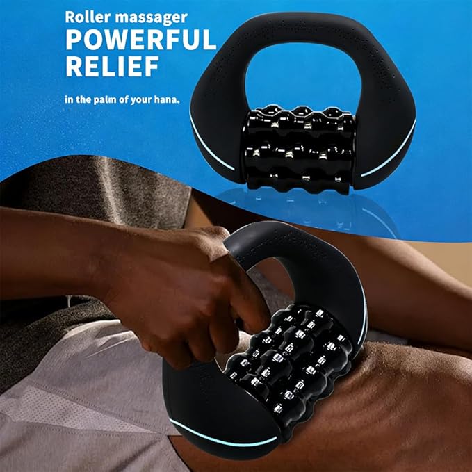Mini Percussive &amp Rolling Massager - 3-Speed Electric Deep Tissue Muscle Roller for Full Body Pain Relief Portable Handheld Massage for Legs Back Shoulders &amp Glutes with 4H Battery