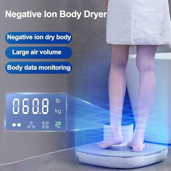 Body Dryer 1300W Negative Ions Full Body Dryer with Weight Scale Foot Dryer with 2 Gears Adjustment Quick Air Drying Heating and Cooling for Home and