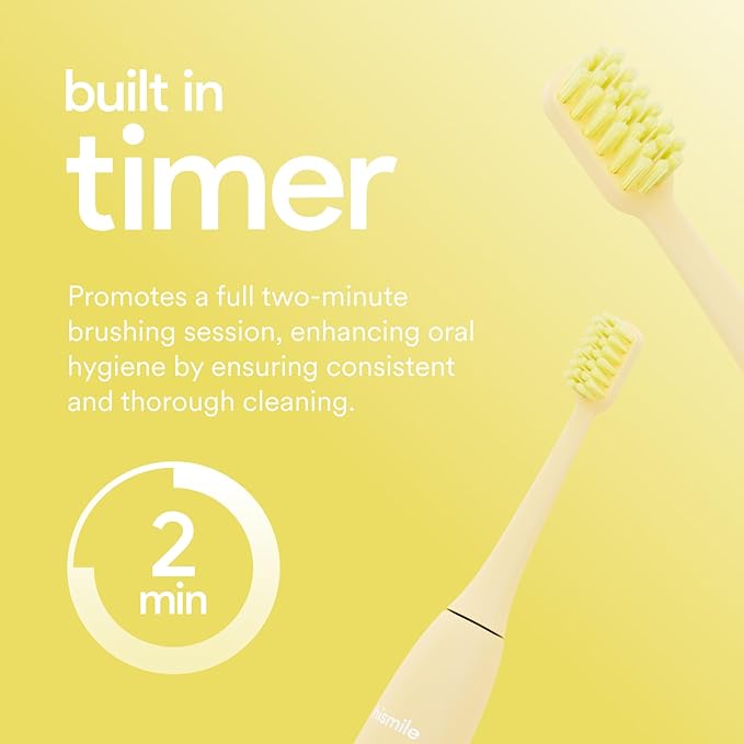 HISMILE Electric Toothbrush 3 Brushing Modes Smart Timer Rechargeable Electric Tooth Brush for Adults and Children Soft-Tapered Bristles Mode Memory (Yellow)