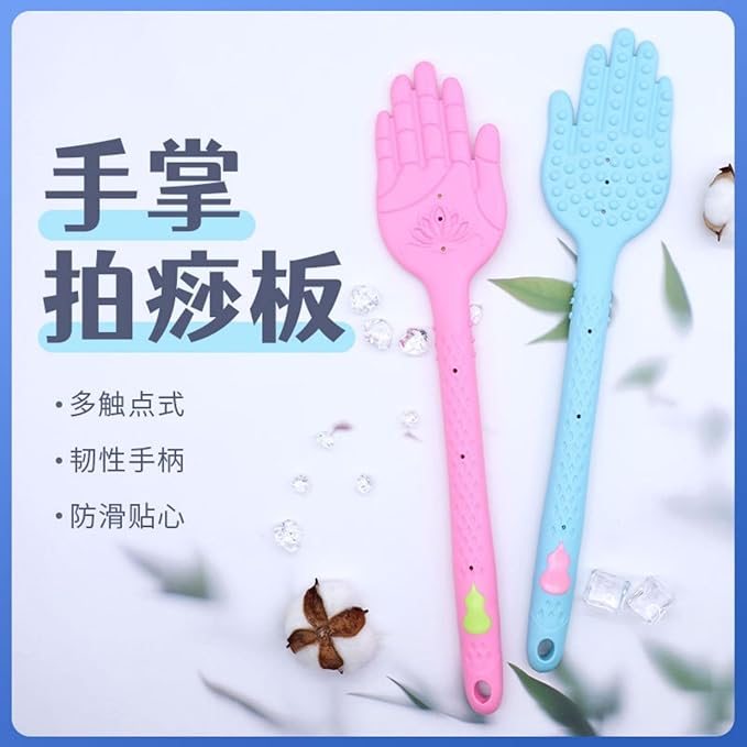 新款拍痧板 Extendable Back Scratcher经络按摩拍 硅胶拍痧掌家用拍打棒健康拍手动手掌拍 HomeOffice Body Electric Massagers