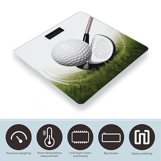 Digital Bathroom Scale for Body Weight Scale with Bright LCD Display High Accuracy Step-On Technology Auto On/Off Golf Club Digital Scales 400 Lbs /180kg