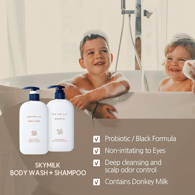 Hair &amp Body Care Set | Donkey Milk | Deep Hydration &amp Soothing | Shampoo | Body Wash | Daily Bath Essentials | Korean Skincare
