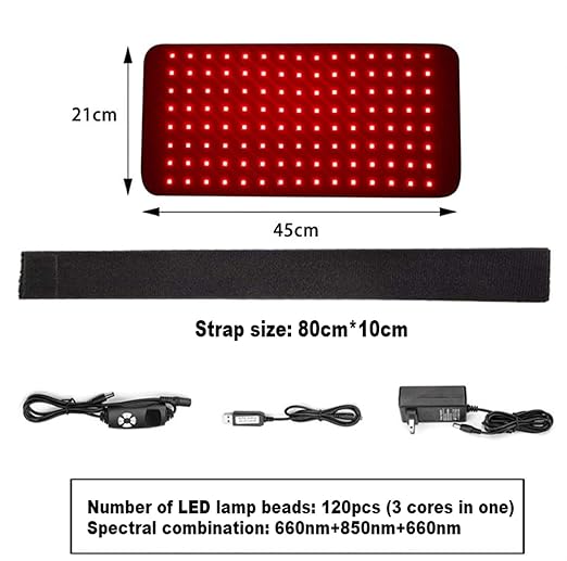 Red Light Therapy Belt for Body Pain WaistInfrared Light Therapy Device with Timer and Remotefor Back Waist Muscle Pain Relief Improve Joint Inflammation