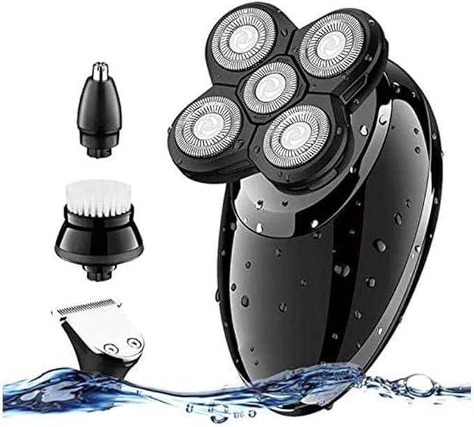 4 in1 Mens Electric RazorDry Wet Waterproof Man Rotary ShaverPortable Facial Cordless Shaver Travel Easy to Operate and Store