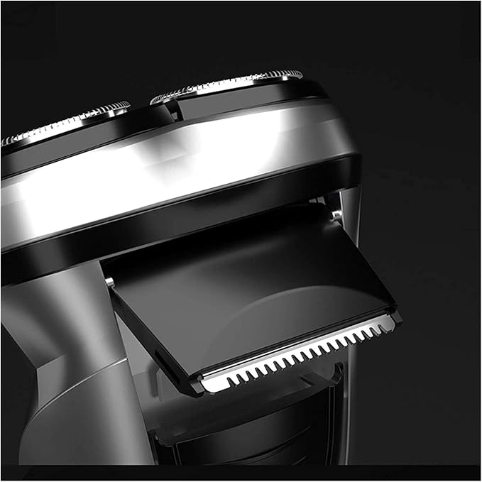 Electric Shaver for Men Wet and Dry Waterproof Electric Razor Cordless 3D Rechargeable Rotary Shaver Razor for Men with Pop-up Trimmer Black