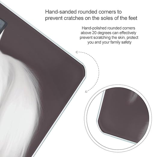 Lovely Maltese DogScale for Body Weight with LCD High Precision Weighing Scales Fashion Sturdy Tempered Glass Weight Scales Easy-to-Read Digital Bathroom Scale for Daily 400lb