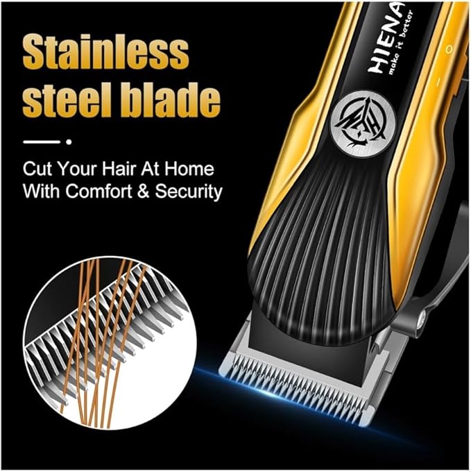 Professional Men's Hair Trimmer Three-Piece Set high-Performance USB Charging Cordless Hairdresser Sharp Men's Razor(3set Blue Black)
