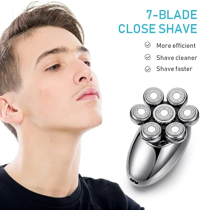 Head Shavers for Bald Men 5 in 1 Electric Shaver for Men 7D Floating Cutter Head USB Rechargeable Rotary Shaver Smart Multifunctional Grooming Kit
