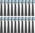 Replacement Brush HeadsCompatible for Seago Electric Toothbrushes E1-9/SG2303/SG575 Vacuum Packing(20pcs Black)