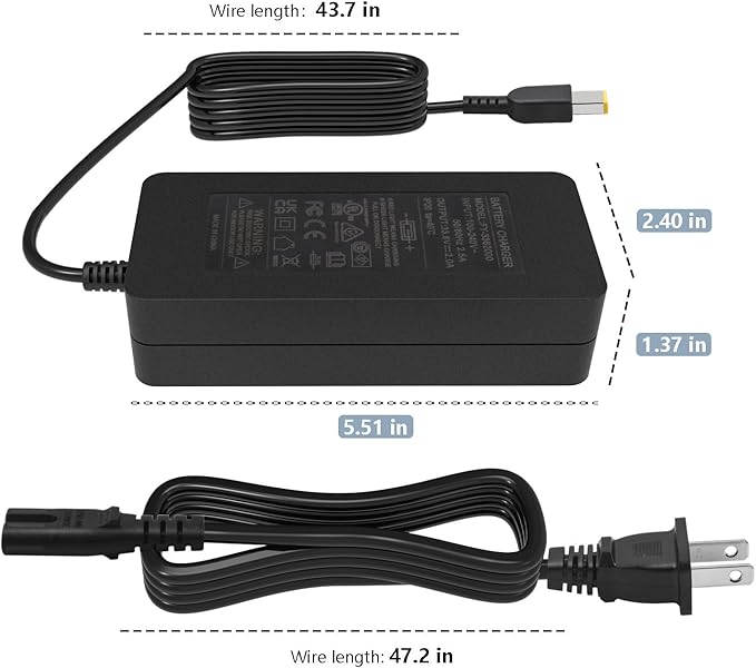 33.6V 2A 3-Prong/Pin XLR Power Charger for Unagi Model One E350 E500 Lithium Battery Charger