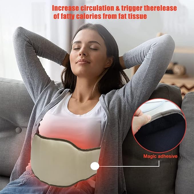 EGEN Far Infrared Heating Pad Back Waist Massage Belt with Natural Crystal Jade Heated Waist Wrap Band for Body Relaxation Heated Massager with 2 Heat Mode