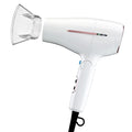 Conair Double Ceramic Travel Dryer with Concentrator &amp Folding Handle 1875W Travel Blow Dryer with Smart Voltage Technology Ionic Conditioning Fights Frizz 3 Heat &amp 2 Speed Settings White