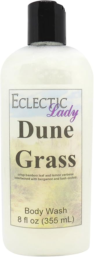 Eclectic Lady Liquid Pearl Body Wash - Dune Grass Scent 3-in-1 Use For Bubble Bath Hand Soap &amp Body Wash Phthalate-Free Dune Grass Fragrance Handcrafted in USA (8 oz)