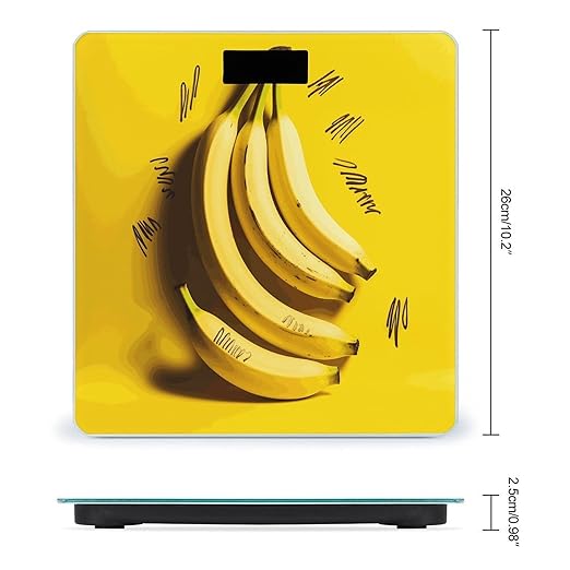 Yellow Banana Bathroom Scale Ultra-Bright Liquid Crystal Screen Weight Scale Accurate Bathroom Body Scales for Body Weight Bathroom Pet Home Bedroom Gift-Giving