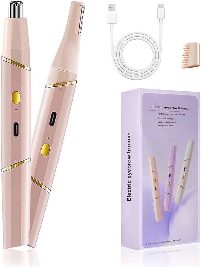 cjc Nose Hair Trimmer for Women 2025 Professional Painless 2 in 1 USB Rechargeable Eyebrow &amp Facial Hair Trimmer Precision Tool with Powerful Motor and Dual-Edge Blades