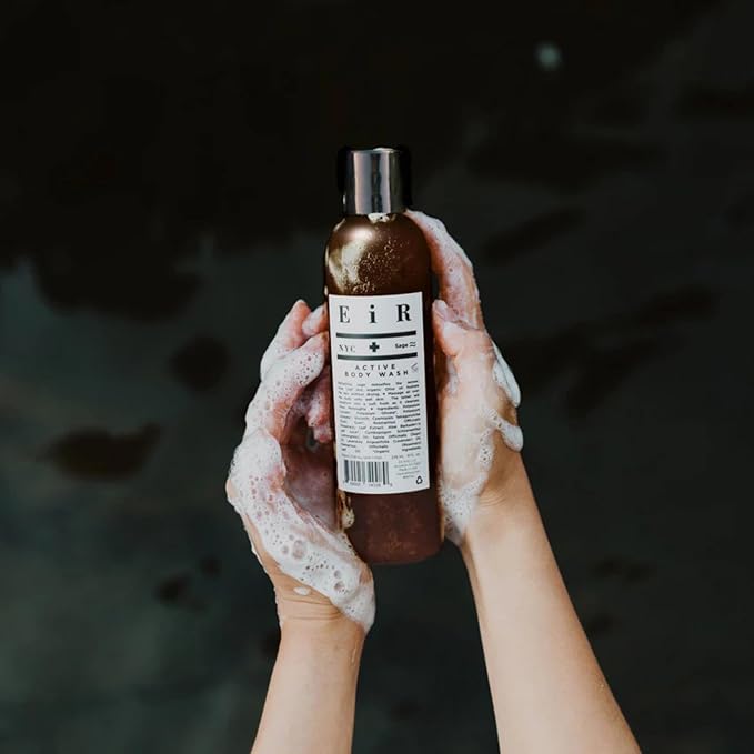 EiR NYC Active Body Wash | Hydrating Shower Gel Body Cleanser with Deeply Moisturizing Aloe Leaf &amp Olive Oil | Notes of Sage Rosemary &amp Lemongrass All Natural | Sulfate Phthalate &amp Parab