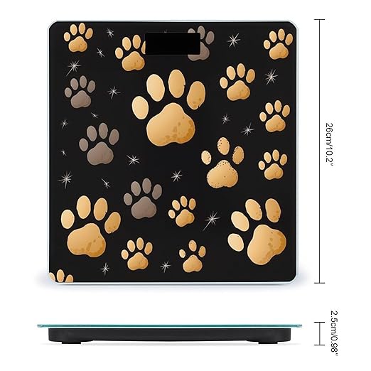 Dog Paw Print Scale for Body Weight Sturdy Tempered Glass Weighing Scales with LCD Display Accurate Digital Bathroom Scale Convenient Body Fat Smart Scales Easy Read